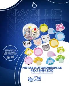 Notas Autoadhesivas 45x45mm Zoo