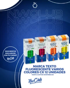 Marca Texto Fluorescente de Varios Colores CX 12 Unidades